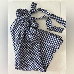 Tish Cox Courtney checkered halter neck gingham print dress w pockets, XXS